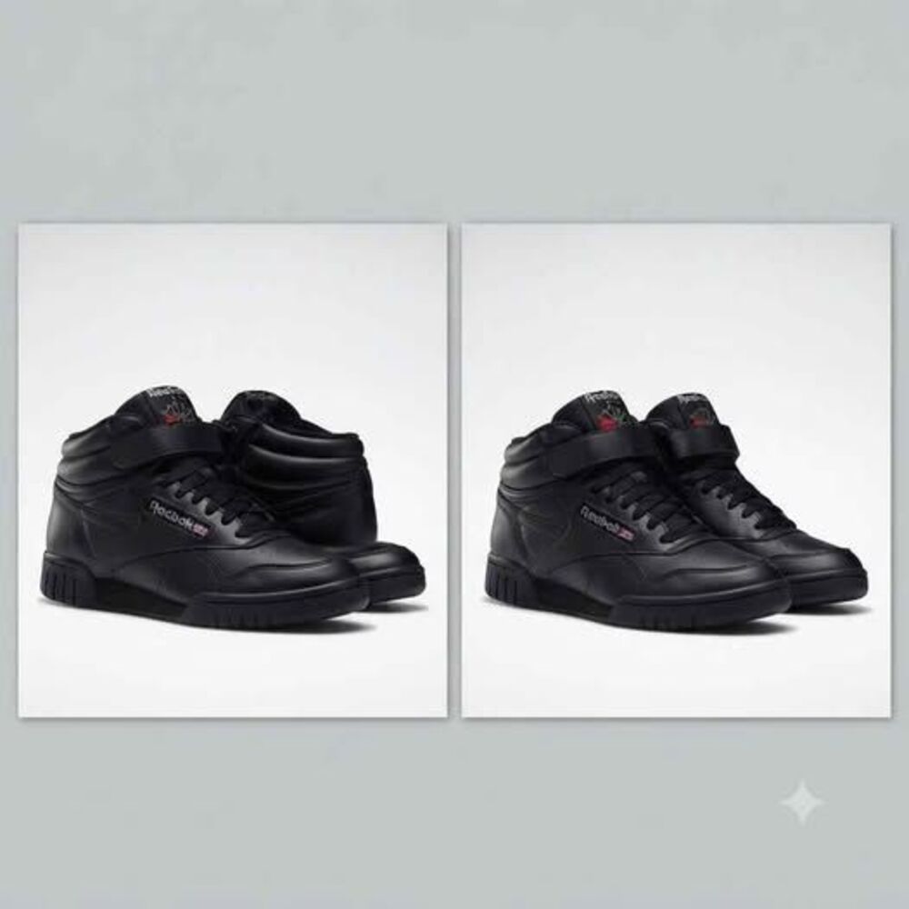 Reebok Ex-O-Fit Hi Black Sneakers Size 5 1/2